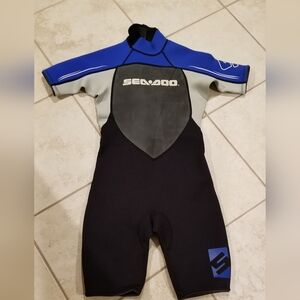 Kids Swim Wetsuit - Black and Blue